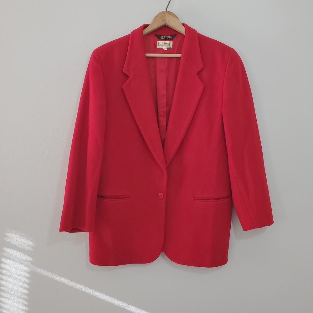 Vintage L.L. Bean Red Wool/Cashmere Jacket